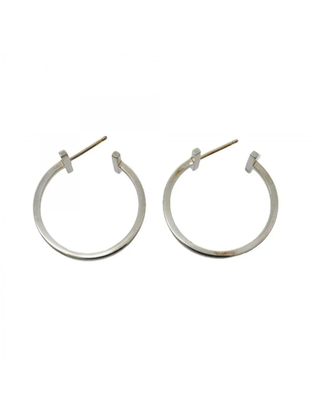 Tiffany & Co Earrings T Wire Hoop Silver